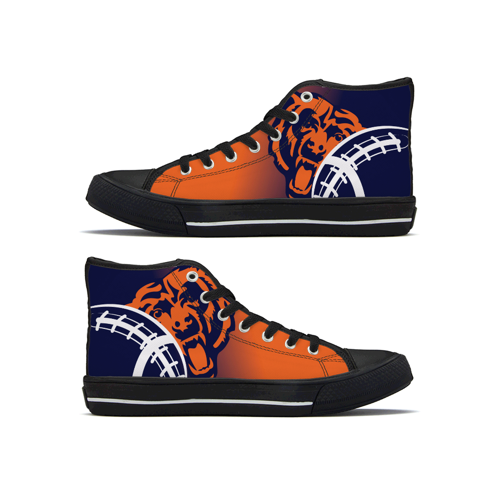 Women's Chicago Bears High Top Canvas Sneakers 002 Women's Chicago Bears High Top Canvas Sneakers 002